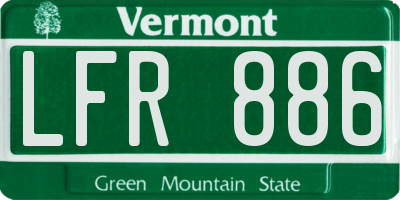 VT license plate LFR886