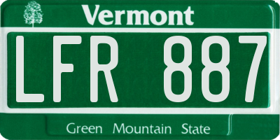 VT license plate LFR887