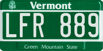 VT license plate LFR889