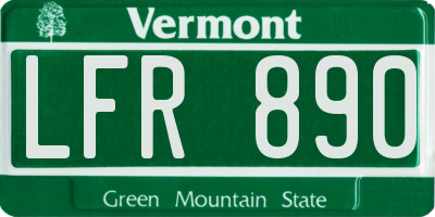 VT license plate LFR890