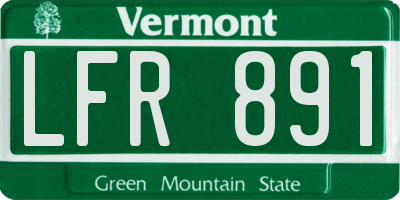VT license plate LFR891