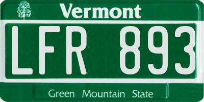 VT license plate LFR893