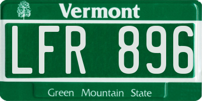 VT license plate LFR896
