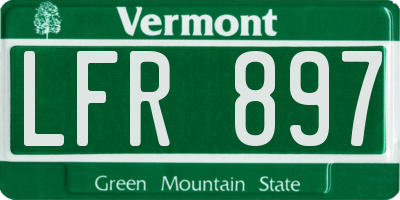 VT license plate LFR897
