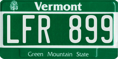 VT license plate LFR899