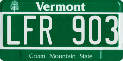VT license plate LFR903