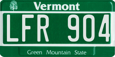 VT license plate LFR904