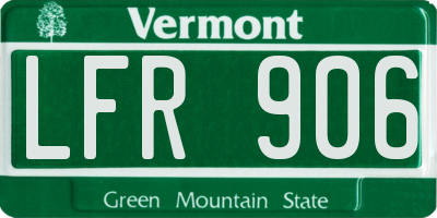 VT license plate LFR906