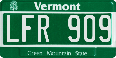 VT license plate LFR909