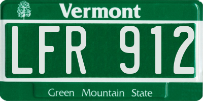 VT license plate LFR912