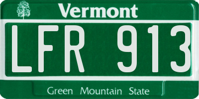 VT license plate LFR913