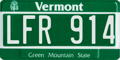 VT license plate LFR914