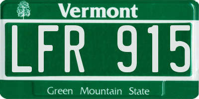 VT license plate LFR915