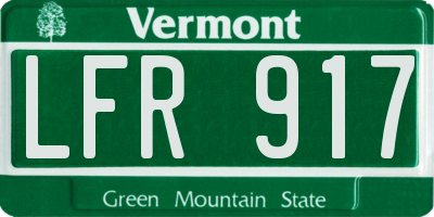 VT license plate LFR917