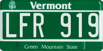 VT license plate LFR919