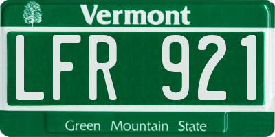 VT license plate LFR921