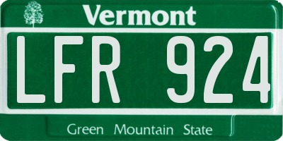 VT license plate LFR924