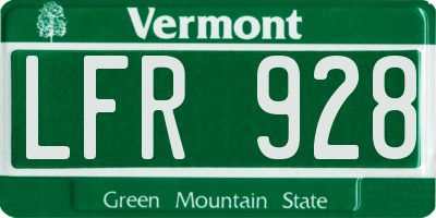 VT license plate LFR928
