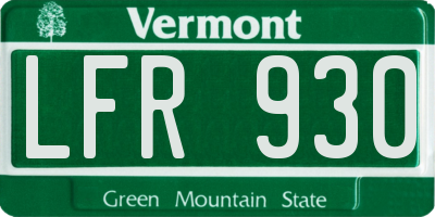 VT license plate LFR930