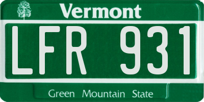 VT license plate LFR931