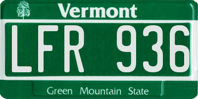 VT license plate LFR936
