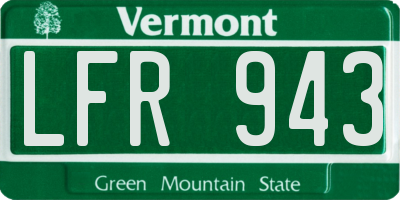 VT license plate LFR943