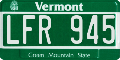 VT license plate LFR945