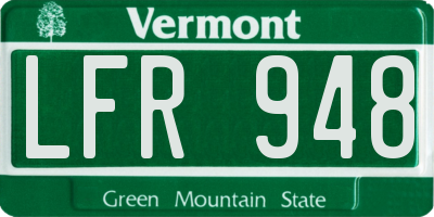 VT license plate LFR948