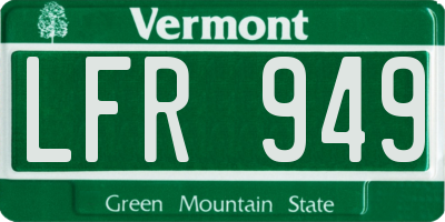 VT license plate LFR949