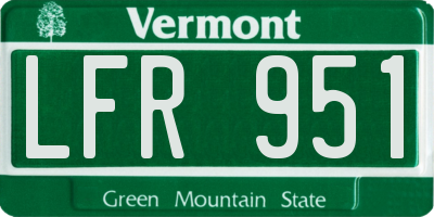 VT license plate LFR951