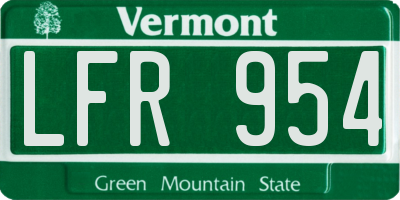 VT license plate LFR954