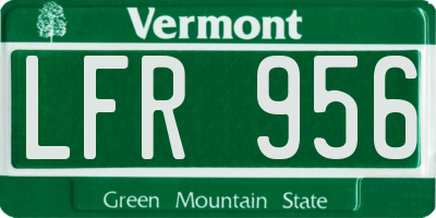 VT license plate LFR956