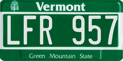 VT license plate LFR957