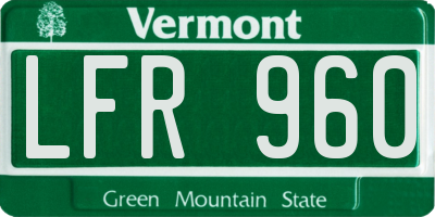 VT license plate LFR960