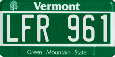 VT license plate LFR961