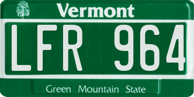 VT license plate LFR964