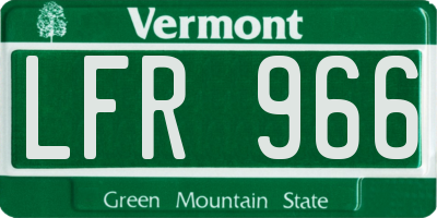 VT license plate LFR966