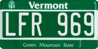 VT license plate LFR969