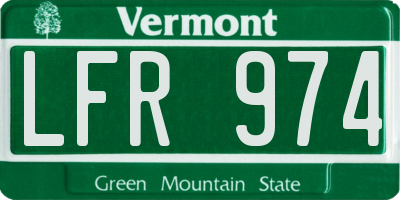 VT license plate LFR974