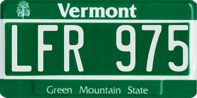 VT license plate LFR975