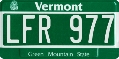 VT license plate LFR977