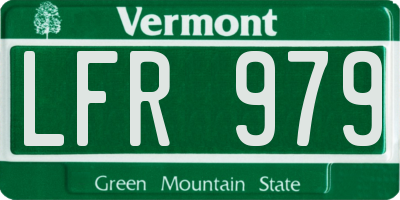 VT license plate LFR979