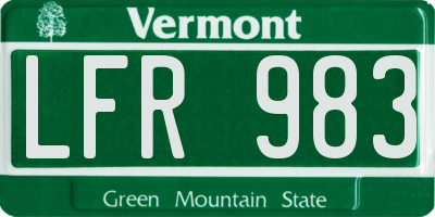 VT license plate LFR983