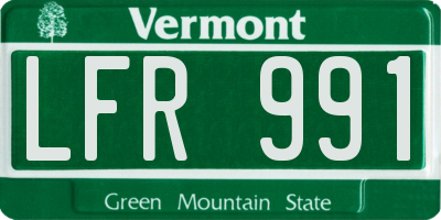 VT license plate LFR991