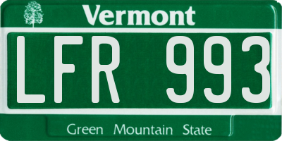 VT license plate LFR993