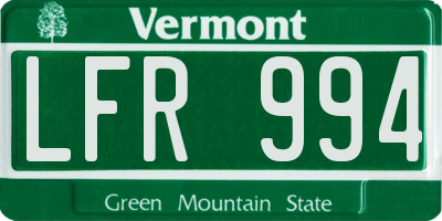 VT license plate LFR994
