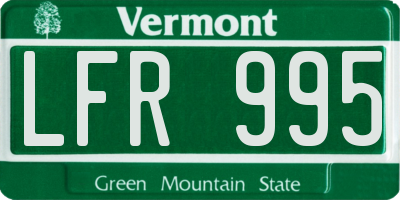 VT license plate LFR995