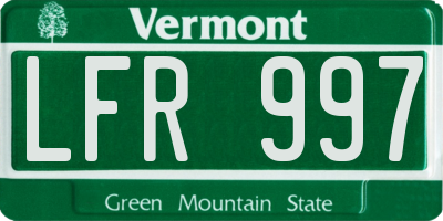 VT license plate LFR997