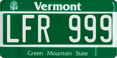 VT license plate LFR999