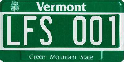 VT license plate LFS001